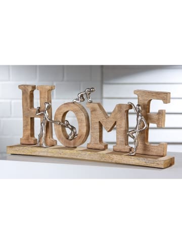 GILDE Schriftzug "Home" in Silber/ Natur - H. 23,5 cm - B. 58,5 cm