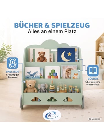 Coemo Aufbewahrungskiste Bookie Bücherregal Holz in Mintgrün