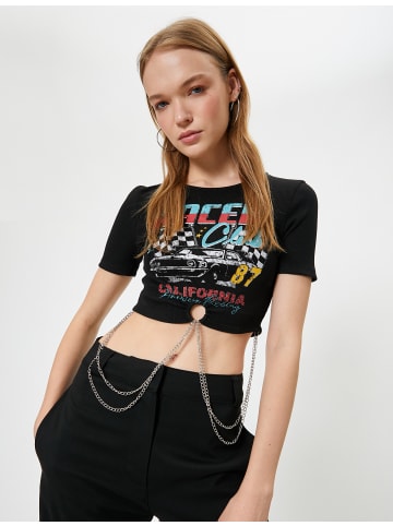 KOTON T-shirt in Schwarz