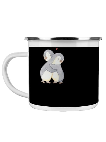 Mr. & Mrs. Panda Camping Emaille Tasse StandeMenschtliche Trauung V... in Schwarz