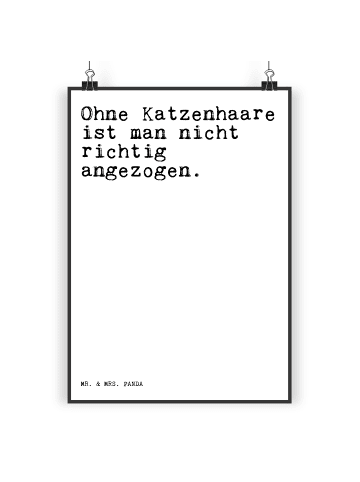 Mr. & Mrs. Panda wanddeko Ohne Katzenhaare ist man... mit Spruch in Weiß
