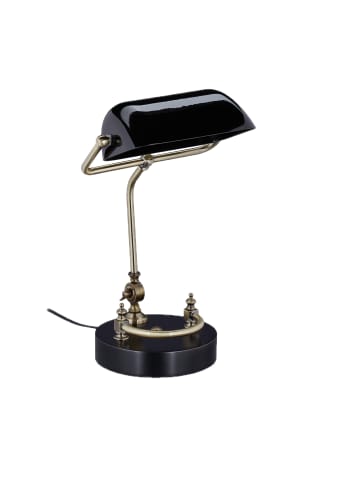 relaxdays Bankerlampe in Schwarz - (B)26 x (H)42 x (T)25 cm