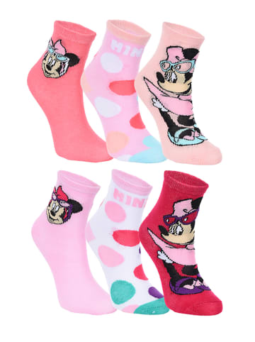 Disney Minnie Mouse 6er-Set: Socken Strümpfe in Mehrfarbig
