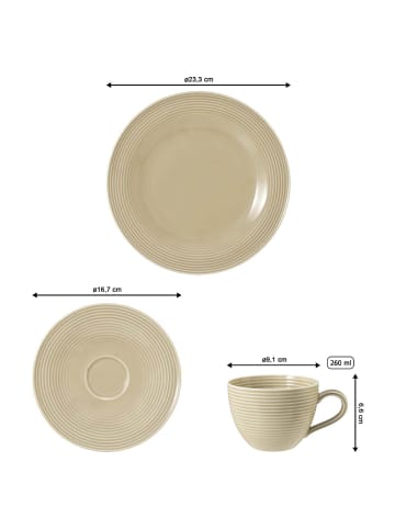 Seltmann Weiden 18-tlg. Kaffeeservice Beat Color Glaze in Sandbeige