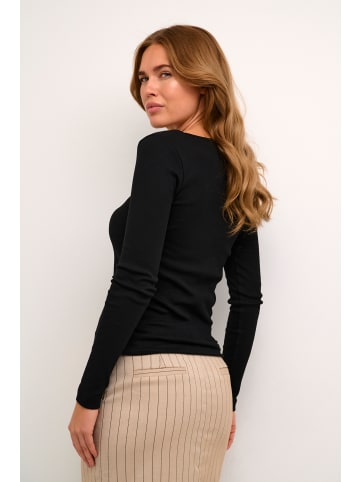 Kaffe Langarm-Shirt KAcarna Slim fit in Black Deep
