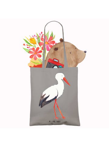 Mr. & Mrs. Panda Strandtasche Storch ohne Spruch in Light Grey