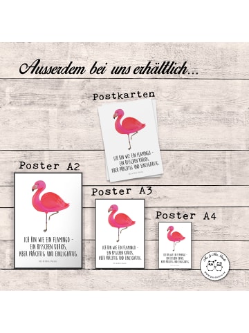 Mr. & Mrs. Panda Poster Flamingo Classic mit Spruch in Weiß