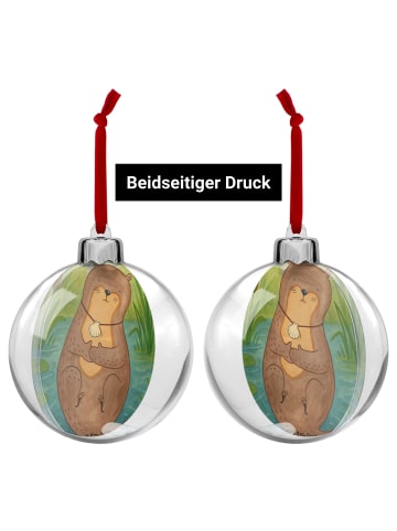 Mr. & Mrs. Panda Plastik-Weihnachtskugel Otter Muschel Design oh... in Weiß