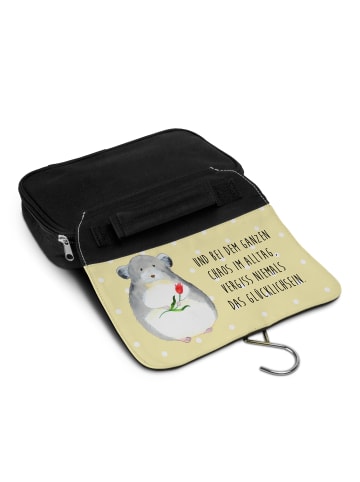 Mr. & Mrs. Panda Schminktasche Chinchilla Blume mit Spruch in Gelb Pastell