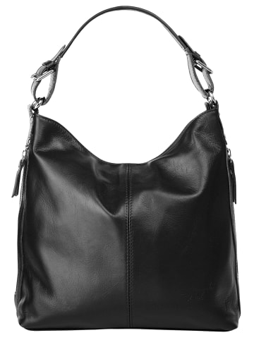 Samantha Look Handtasche echt Leder in schwarz