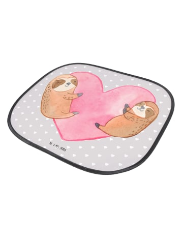 Mr. & Mrs. Panda Sonnenblende Faultiere Herz ohne Spruch in Grau Pastell