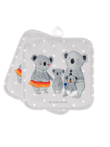 Mr. & Mrs. Panda 2er Set Topflappen Koala Familie ohne Spruch in Grau Pastell