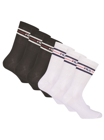 Fila Socken 6er Pack in Schwarz/Weiß