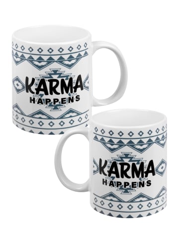 United Labels Karma Tasse - Karma happens aus Keramik 320ml in weiß