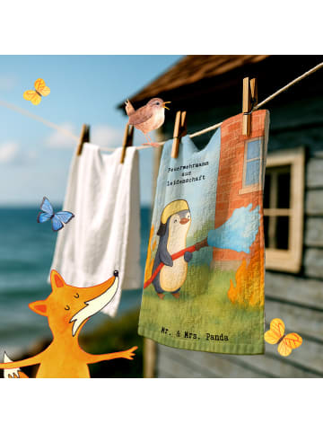Mr. & Mrs. Panda Kleines Handtuch Feuerwehrmann Leidenschaft Des... in Weiß