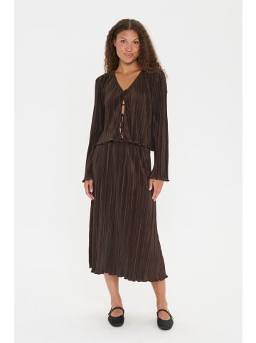 SAINT TROPEZ Strickjacke ZuniSZ Gerade Passform in Dark Oak