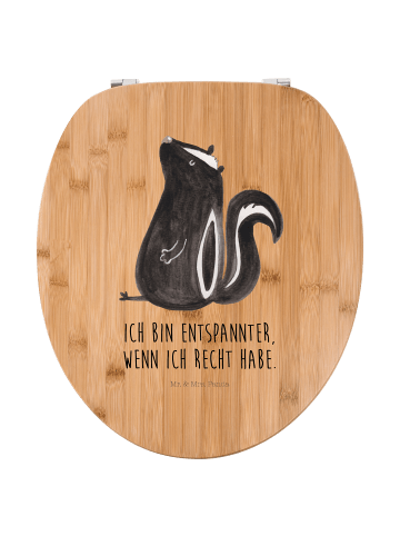 Mr. & Mrs. Panda Toilettendeckel Stinktier Sitzen mit Spruch in Braun