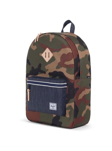 Herschel Heritage 21 - Rucksack 45 cm (amparo blue black) in woodland camo dark denim