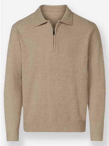 WITT WEIDEN Polopullover in beige-meliert