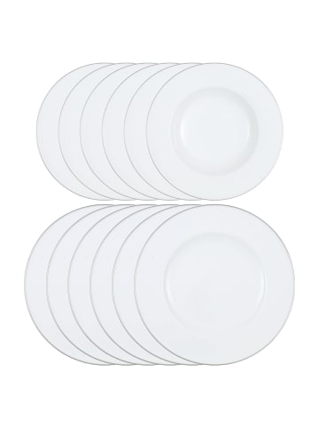 Villeroy & Boch 12-tlg. Tafelservice Anmut Platinum No.1 in Weiß – in weiß