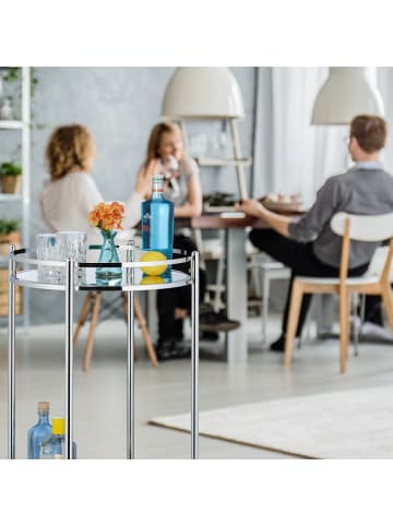 relaxdays Servierwagen in Silber - (H)75 x Ø 50 cm