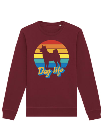 wat? Apparel Sweatshirt Sunset dog life in Weinrot