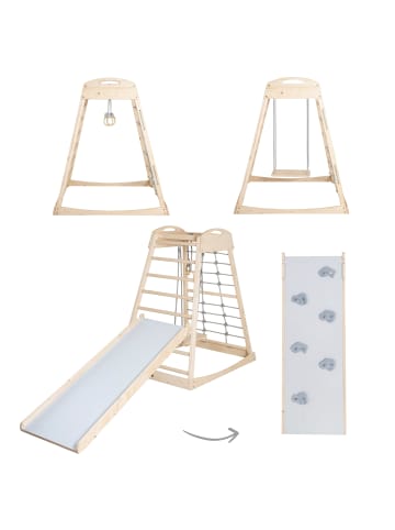 roba Holz-Rutschbrett für Kletterdreieck & Spielturm – Rutsche und Kletterelement