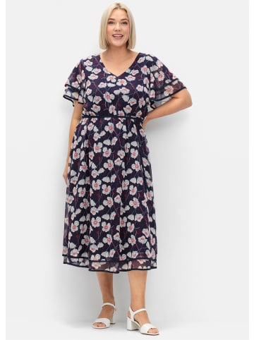 sheego Kleid in marine-gemustert