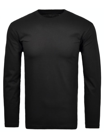 Ragman Langarm-T-Shirt in schwarz