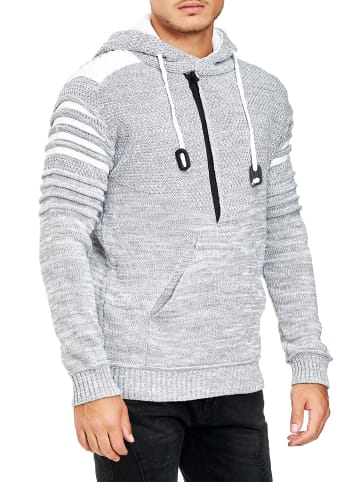 Rusty Neal 1/2 Zip Grobstrick Future Kapuzen-Pullover in Grau