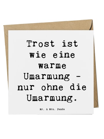 Mr. & Mrs. Panda Briefkarte Spruch Trost Umarmung mit Spruch in Weiß
