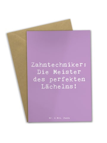 Mr. & Mrs. Panda Grußkarte Spruch Zahntechniker Lächeln mit Spruch in Lavendeltraum