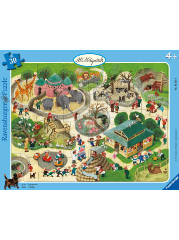 Ravensburger Ravensburger Kinderpuzzle - Ali Mitgutsch: Im Zoo - 30-48 Teile Rahmenpuzzle...