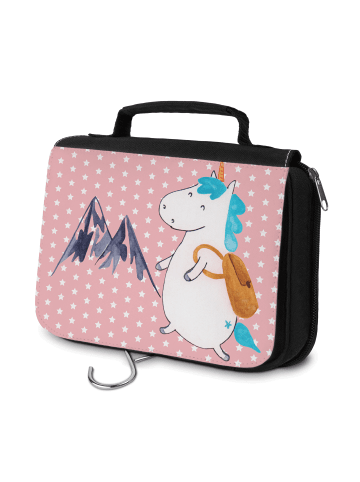 Mr. & Mrs. Panda Kulturbeutel Einhorn Bergsteiger ohne Spruch in Rot Pastell