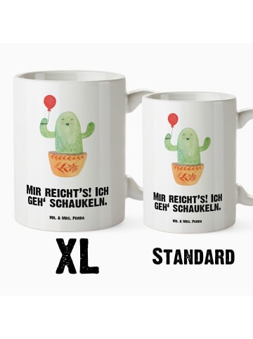 Mr. & Mrs. Panda Große Tasse Kaktus Luftballon mit Spruch in Weiß
