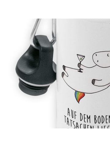 Mr. & Mrs. Panda Kindertrinkflasche Einhorn Blümchentail mit Spruch in Weiß