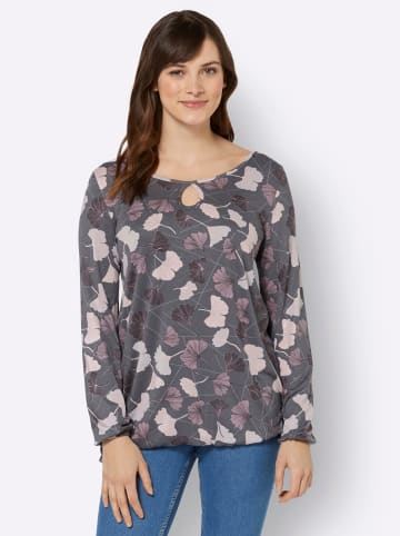 WITT WEIDEN Shirt in hellgrau-mauve-bedruckt