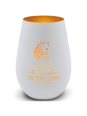 Mr. & Mrs. Panda Windlicht Giraffe Kind mit Spruch in Weiß