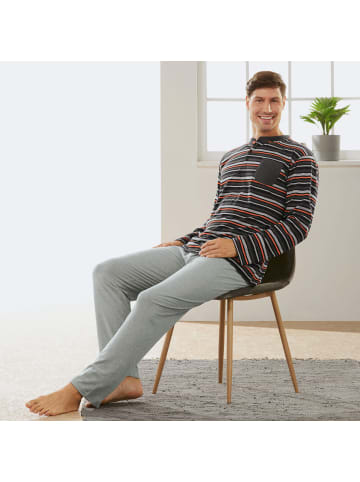 Erwin Müller Single-Jersey Schlafanzug in anthrazit meliert