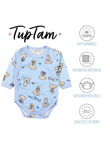 TupTam Baby Langarm Wickelbody im 5er Set in mint/weiß