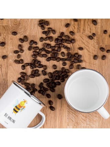 Mr. & Mrs. Panda Kaffeebecher Biene König mit Spruch in Weiß
