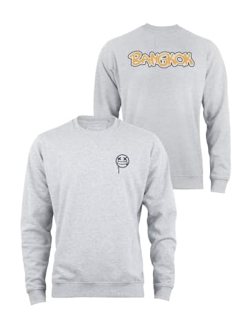 Cotton Prime® Street Art Sweatshirt "Bangkok" - Weltenbummler Kollektion in Grau-Melange