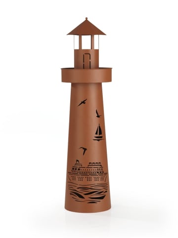 HOBERG LED-Leuchtturm Rost-Optik 80cm 3V braun Braun