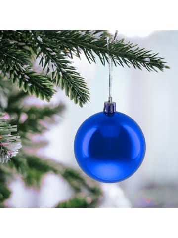 relaxdays 50-tlg. Weihnachtskugeln Set in Blau