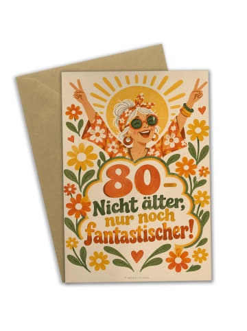 Mr. & Mrs. Panda Geburtstagskarte Geburtstagskarte Retro-Pop Des... in Weiß
