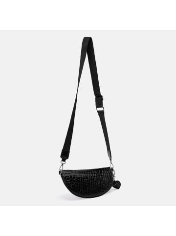 Seidenfelt Nesna Umhängetasche 27 cm in croco print black