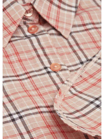 GOLDNER Kombinationsstarker Blusenkragen in beige / kariert