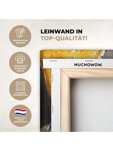 MuchoWow Leinwand bilder Gesicht gold schwarz (BxH)