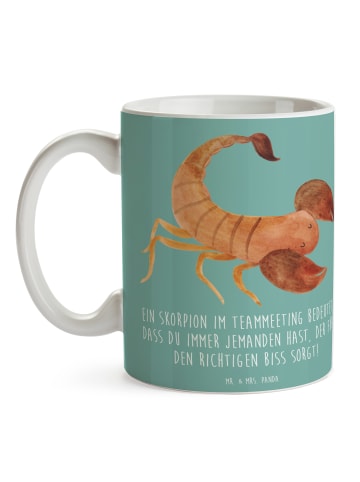 Mr. & Mrs. Panda Kaffeetasse Skorpion Biss mit Spruch in Meeresbrise
