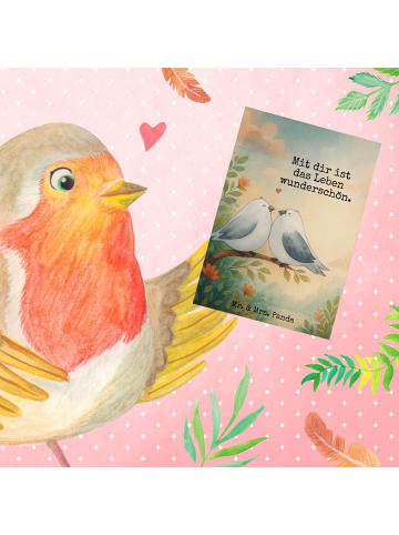 Mr. & Mrs. Panda Glückwunschkarte Turteltauben Liebe Design mit ... in Weiß